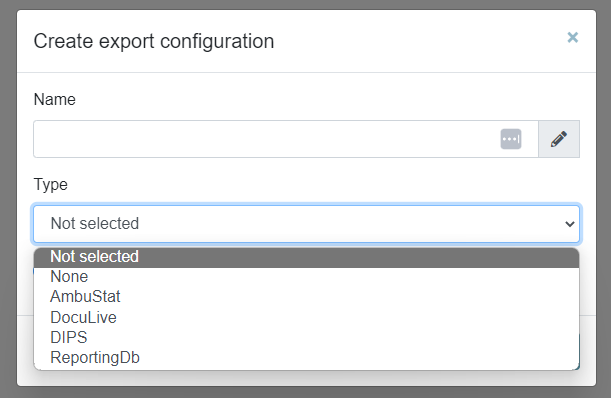 Export config types